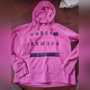 Under Armour Hot Pink Hooded Pullover Sweatshirt Size Small